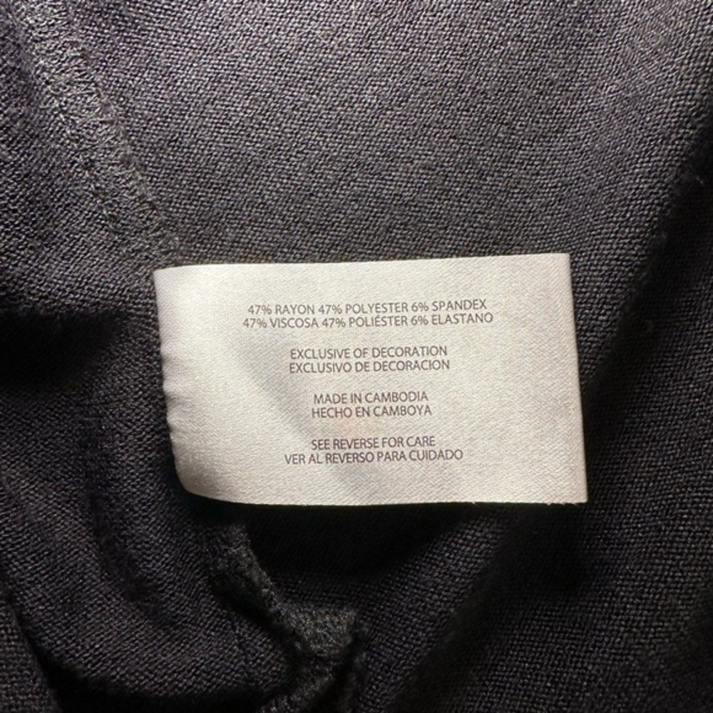 Banana Republic Womens Top Black Medium Long Sleeve Scoop Neck Side Slit Relaxed - Picture 5 of 7